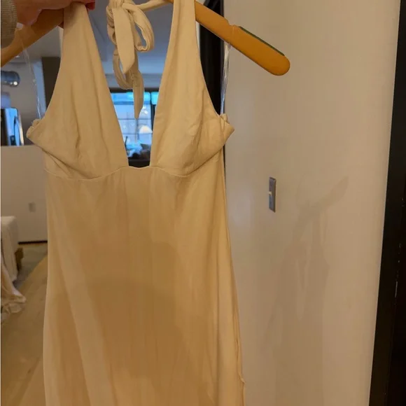 Oh Polly Cream Backless Halter Dress - Picture 4 of 10